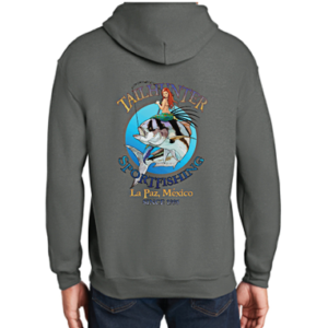 Tailhunter Swag Shop ... Charcoal Hoodie .. Mermaid Roosterfish Design